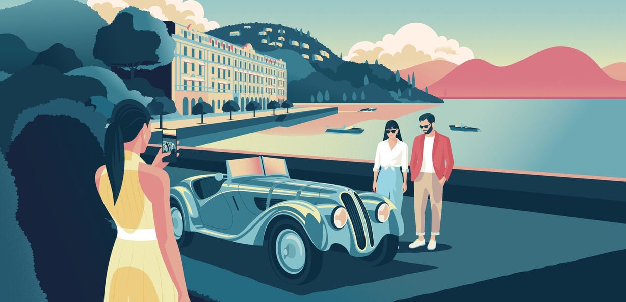 Chrom, Champagner, Comer See