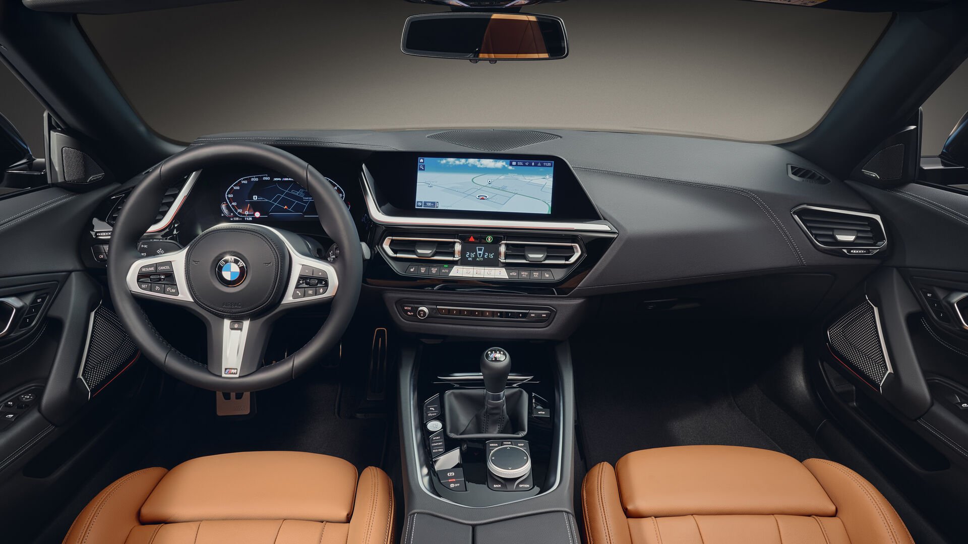 BMW Z4 M40i mit Handschaltung und Cognac-farbenem Leder.