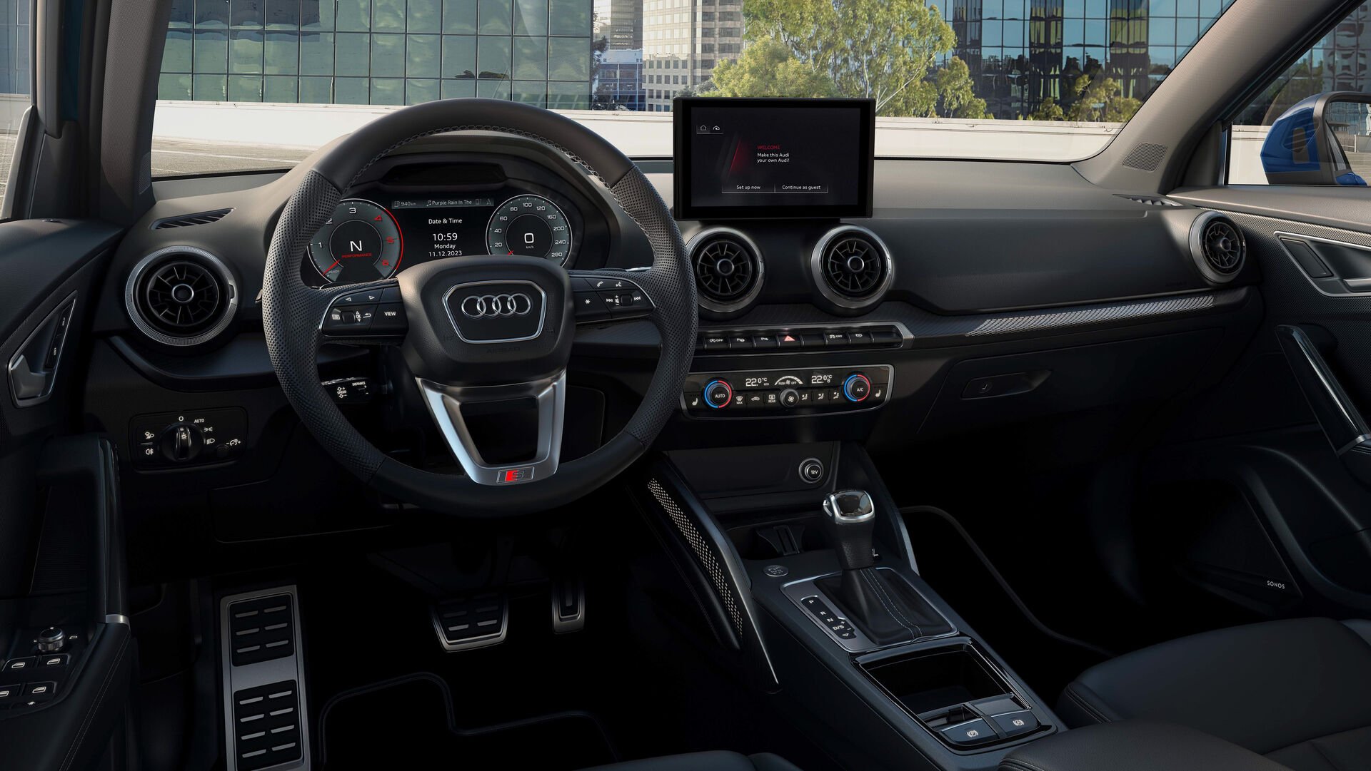 Inneneraum des neuen Audi Q2 Facelift 2024